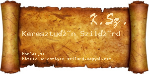 Keresztyén Szilárd névjegykártya